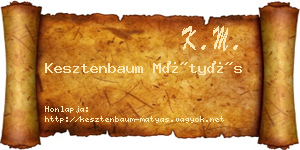 Kesztenbaum Mátyás névjegykártya