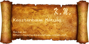 Kesztenbaum Mátyás névjegykártya