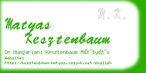 matyas kesztenbaum business card